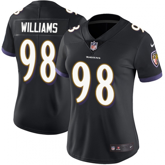 Women's Nike Baltimore Ravens #98 Brandon Williams Black Alternate Vapor Untouchable Limited Player NFL Jersey - Ujersey
