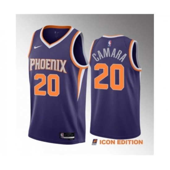 Men's Phoenix Suns #20 Toumani Camara Purple 2023 Draft Icon Edition Stitched Basketball Jersey - Ujersey