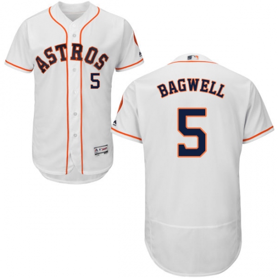 Men's Majestic Houston Astros #5 Jeff Bagwell White Home Flex Base Authentic Collection MLB Jersey - Ujersey