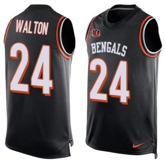 Men's Nike Cincinnati Bengals #24 Mark Walton Limited Black Player Name & Number Tank Top NFL Jersey - Ujersey