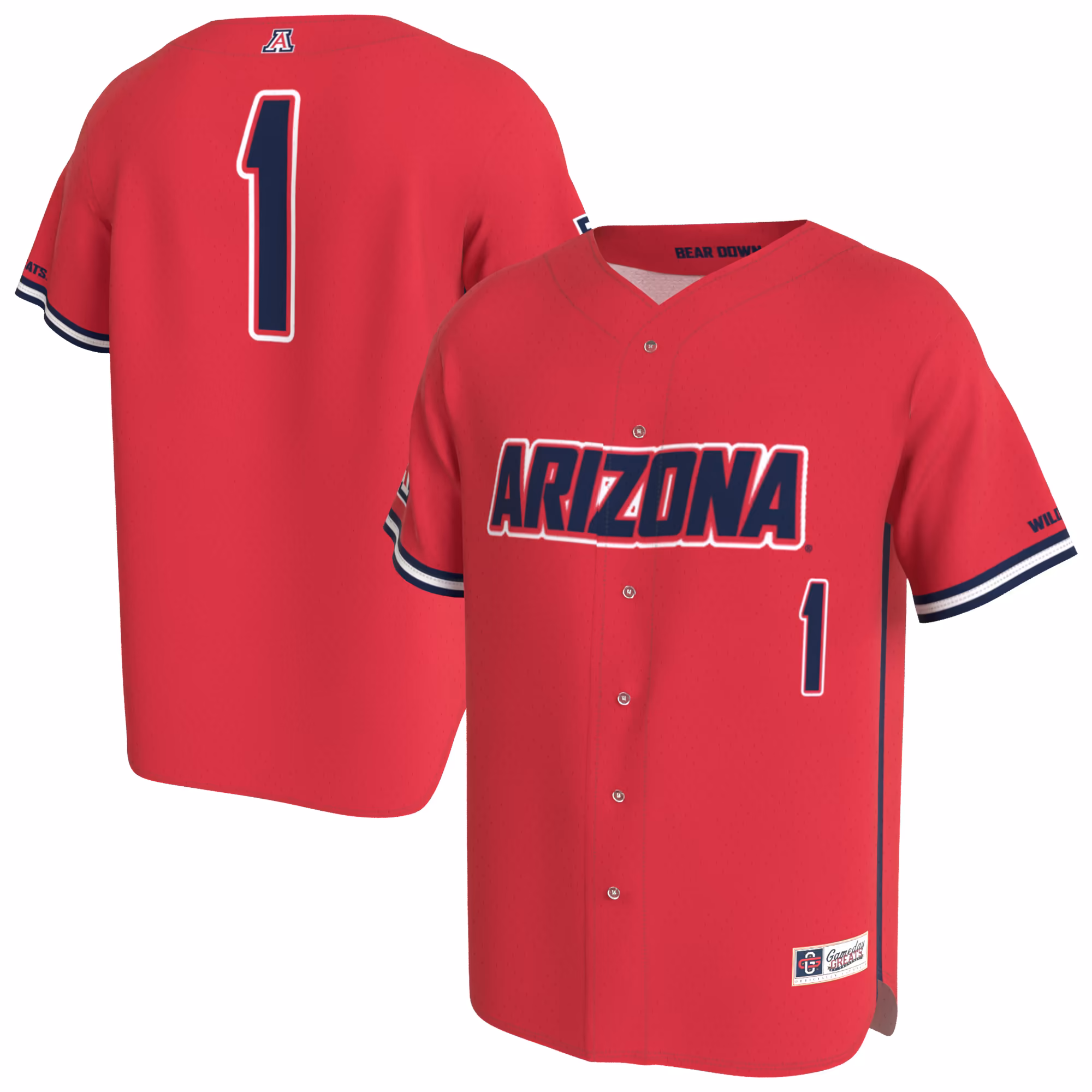 Unisex GameDay Greats Red Arizona Wildcats Lightweight Collegiate Baseball Fashion Jersey - U-jersey
