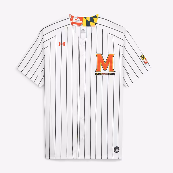 Men's Under Armour White Maryland Terrapins Replica Baseball Jersey - Ujersey