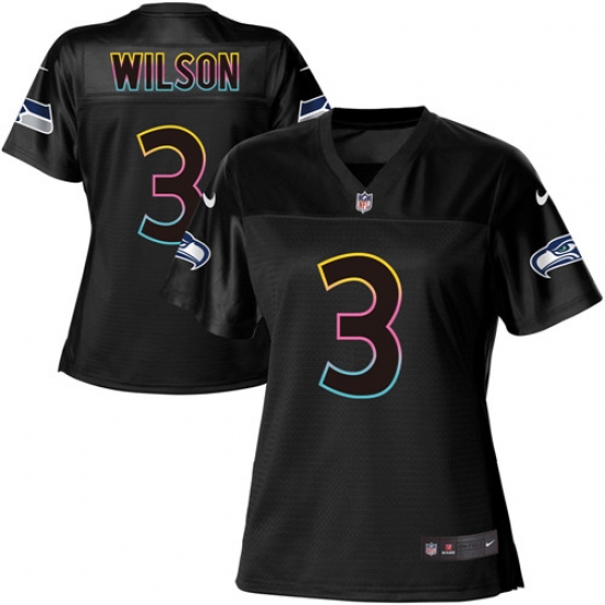 Women's Nike Seattle Seahawks #3 Russell Wilson Game Black Team Color NFL Jersey - Ujersey