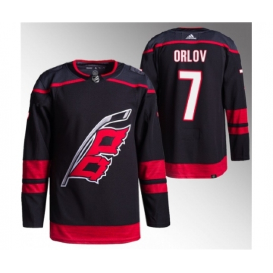 Men's Carolina Hurricanes #7 Dmitry Orlov Black Stitched Jersey - Ujersey