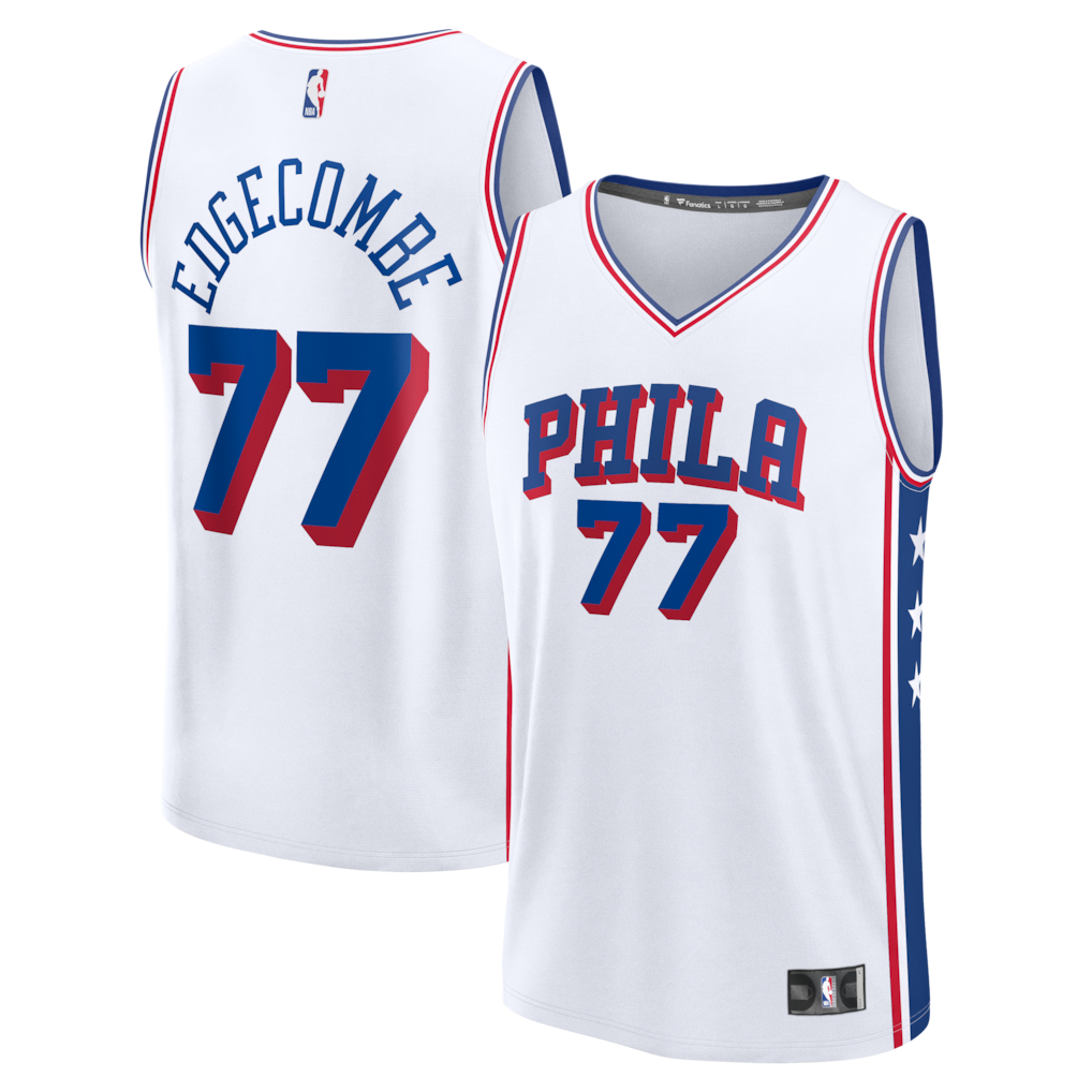 Men's Philadelphia 76ers VJ Edgecombe Fanatics White Fast Break Replica Jersey - Association Edition - Ujersey Shop