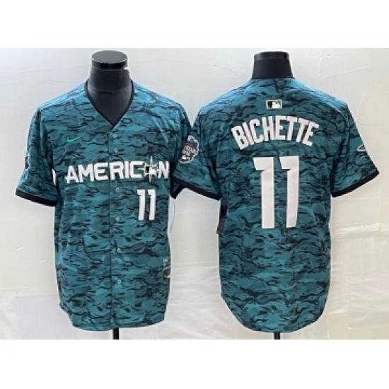 Men's Nike Toronto Blue Jays #11 Bo Bichette Number Teal 2023 All Star Cool Base Stitched Jersey - Ujersey