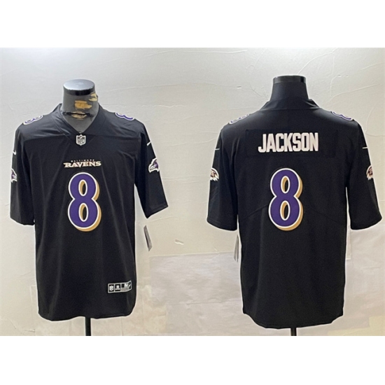 Men's Baltimore Ravens #8 Lamar Jackson Black Vapor Limited Football Jersey - Ujersey
