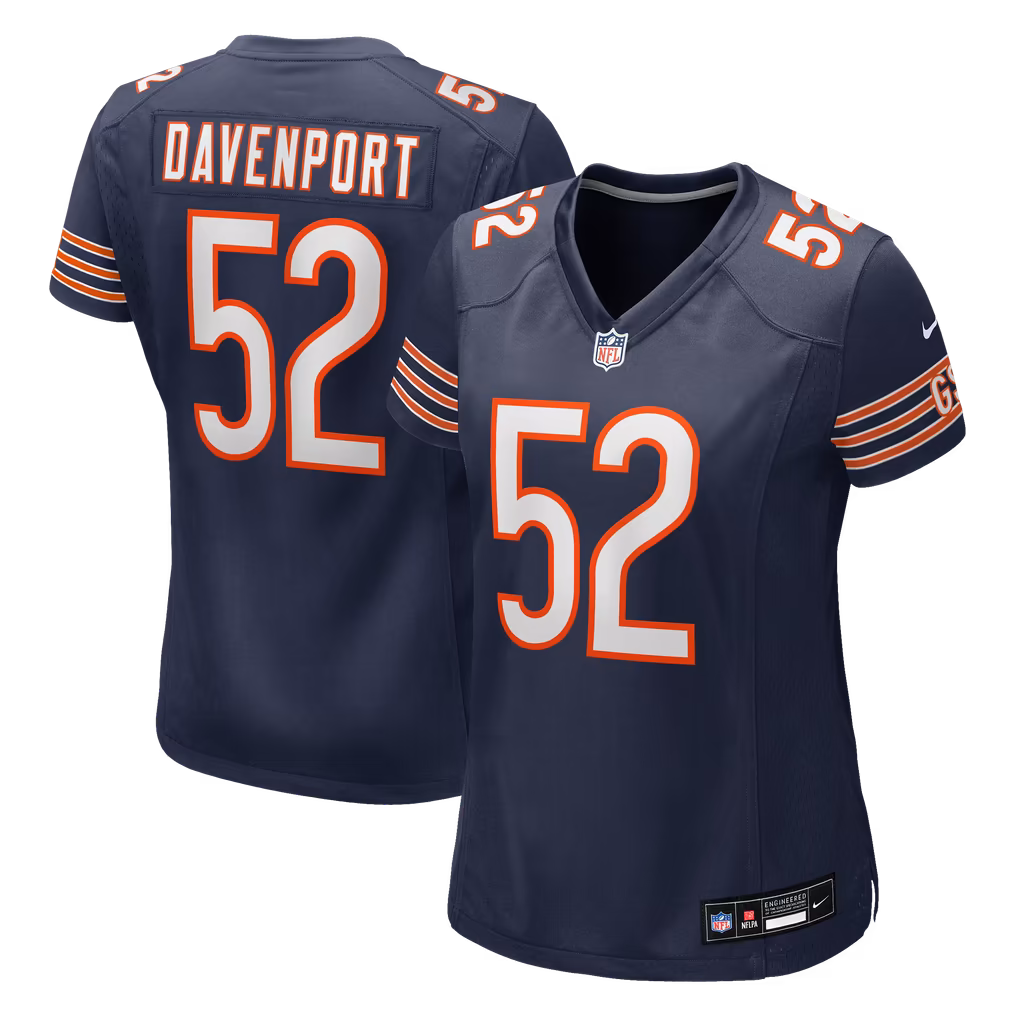 Women's Chicago Bears Marcus Davenport Nike Navy Team Game Jersey