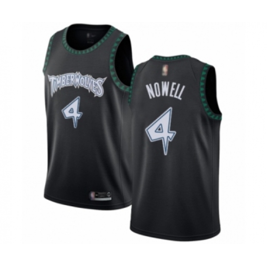 Men's Minnesota Timberwolves #4 Jaylen Nowell Authentic Black Hardwood Classics Jersey - Ujersey