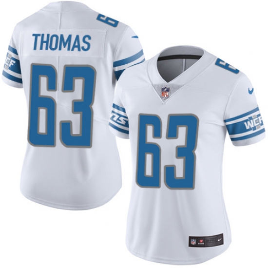 Women's Nike Detroit Lions #63 Brandon Thomas Elite White NFL Jersey - Ujersey