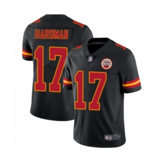 Men's Kansas City Chiefs #17 Mecole Hardman Limited Black Rush Vapor Untouchable Football Jersey - Ujersey