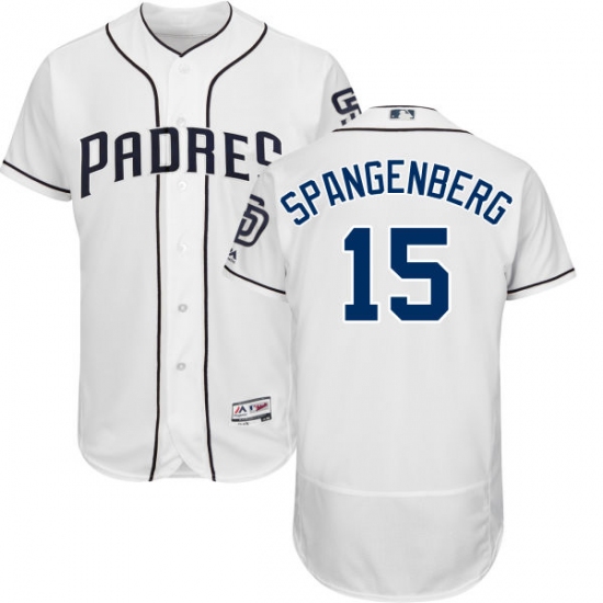 Men's Majestic San Diego Padres #15 Cory Spangenberg White Home Flexbase Authentic Collection MLB Jersey - Ujersey
