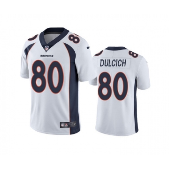 Men's Denver Broncos #80 Greg Dulcich White Vapor Untouchable Stitched Jersey - Ujersey
