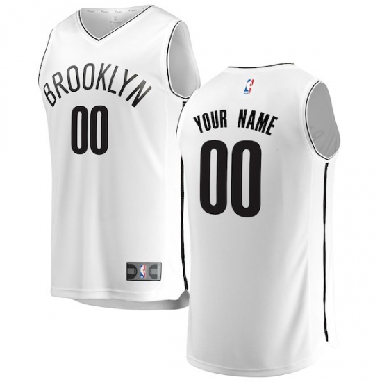 Men's Brooklyn Nets Fanatics Branded White Fast Break Custom Replica Jersey - Association Edition - Ujersey