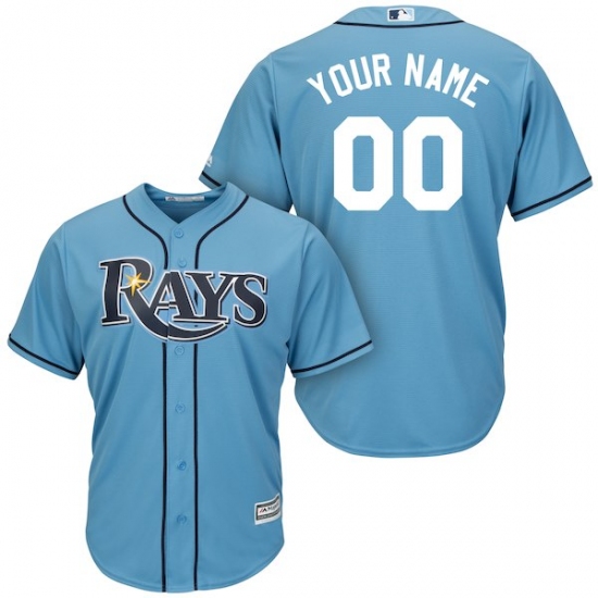 Men's Tampa Bay Rays Majestic Light Blue Cool Base Custom Jersey