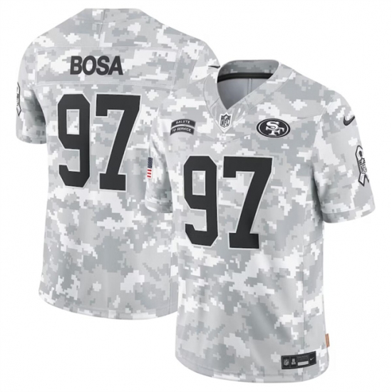 Men's San Francisco 49ers #97 Nick Bosa 2024 Arctic Camo Salute To Service Limited Stitched Football Jersey - Ujersey