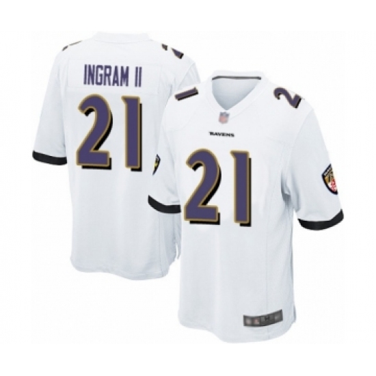 Men's Baltimore Ravens #21 Mark Ingram II Game White Football Jersey - Ujersey