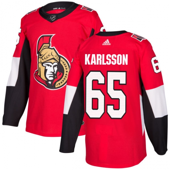 Men's Adidas Ottawa Senators #65 Erik Karlsson Authentic Red Home NHL Jersey - Ujersey