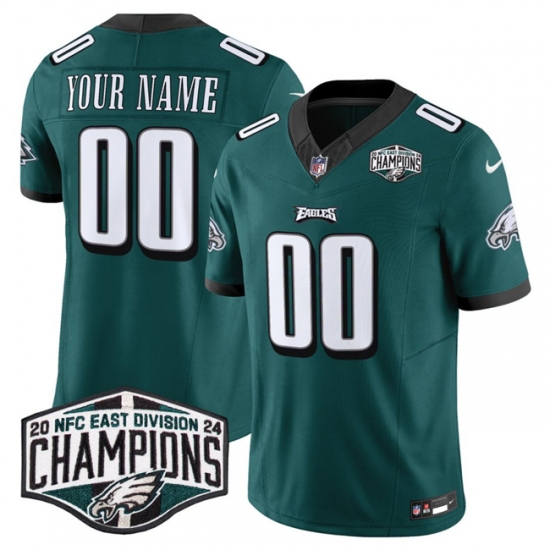 Men's Philadelphia Eagles Active Player Custom Green 2024 NFC East Champions F.U.S.E. Vapor Untouchable Limited Stitched Football Jersey - Ujersey