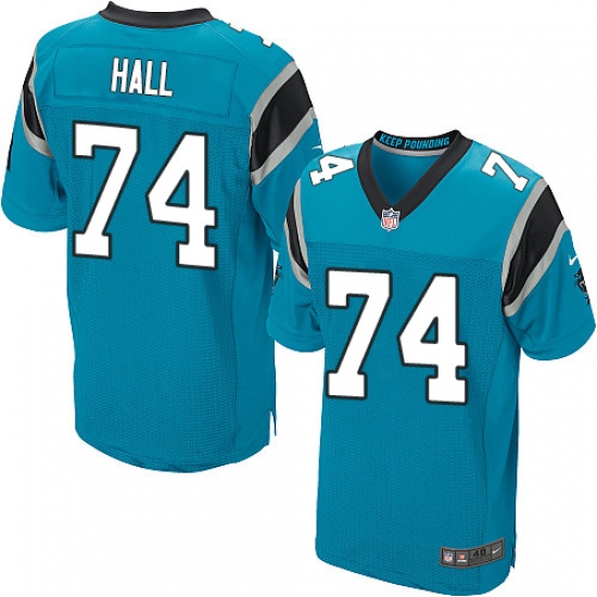 Men's Nike Carolina Panthers #74 Daeshon Hall Elite Blue Alternate NFL Jersey - Ujersey
