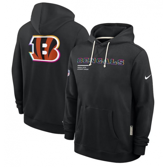 Men's Cincinnati Bengals Black 2025 Crucial Catch Dri-FIT Hoodie - Ujersey
