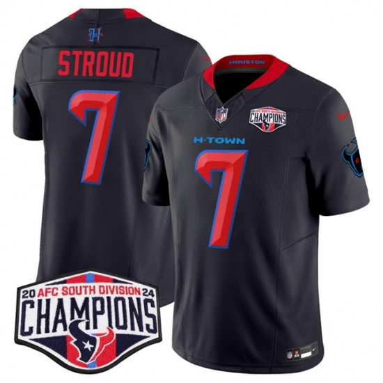 Men's Houston Texans #7 C.J. Stroud Navy 2nd Alternate F.U.S.E. 2024 AFC South Division Champions Vapor Limited Stitched Football Jersey - Ujersey