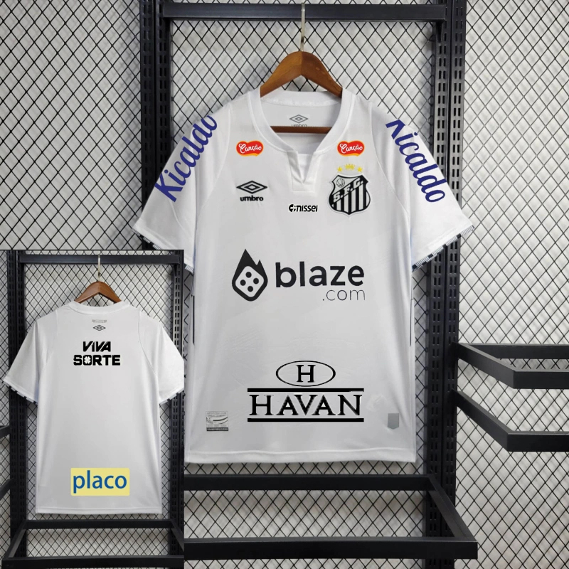 Santos FC Soccer Jersey Home Custom Shirt All Sponsor 2024 - Ujersey
