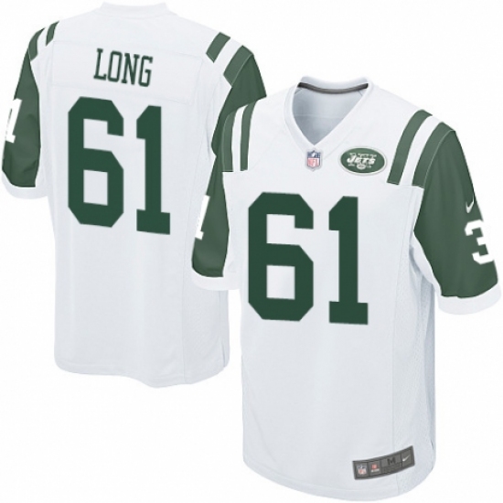 Men's Nike New York Jets #61 Spencer Long Game White NFL Jersey - Ujersey
