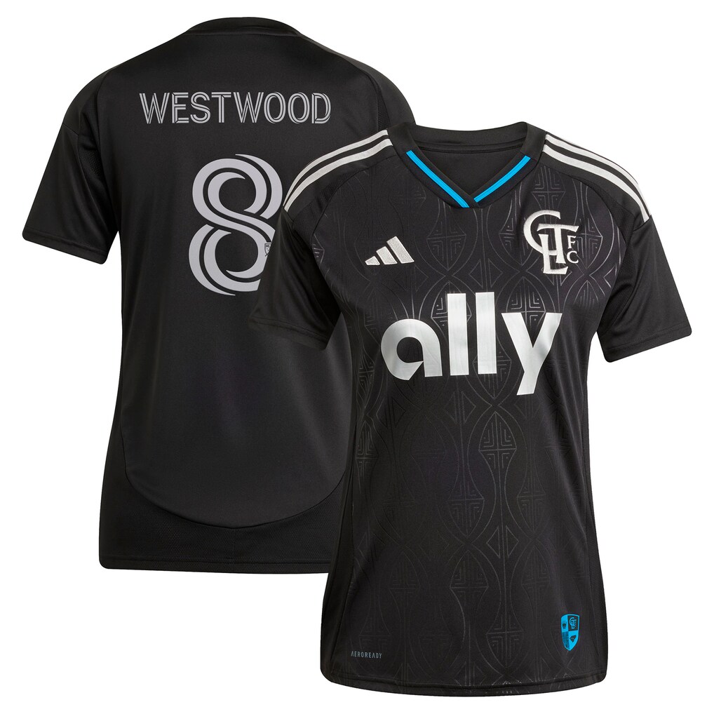 Women's Charlotte FC Ashley Westwood adidas Black 2025 Fortress Kit Replica Player Jersey - Ujersey