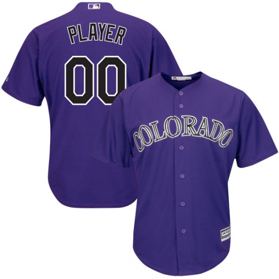 Men's Colorado Rockies Majestic Purple Alternate Cool Base Custom Jersey - Ujersey