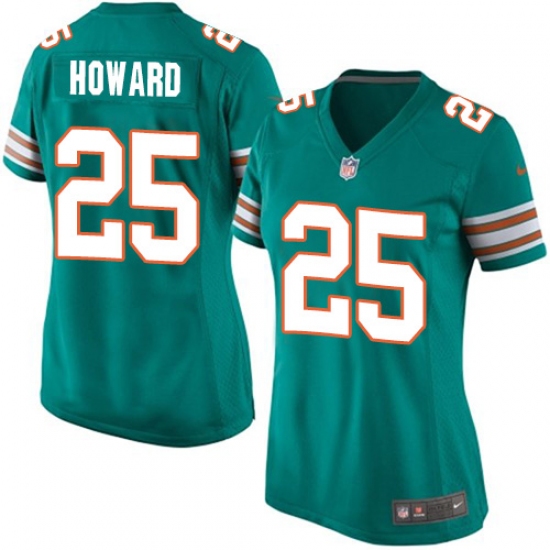 Women's Nike Miami Dolphins #25 Xavien Howard Game Aqua Green Alternate NFL Jersey - Ujersey