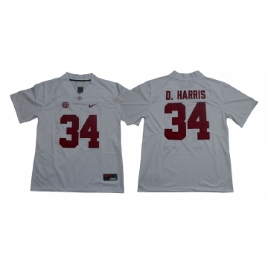 Alabama Crimson Tide 34 Damien Harris White Nike College Football Jersey - Ujersey