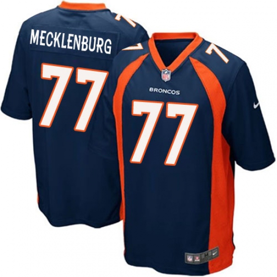 Men's Nike Denver Broncos #77 Karl Mecklenburg Game Navy Blue Alternate NFL Jersey - Ujersey