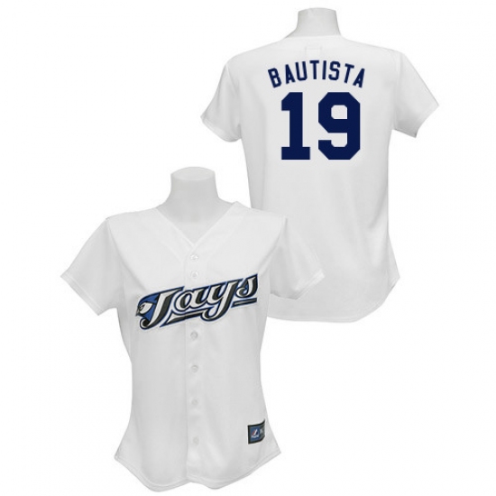 Women's Majestic Toronto Blue Jays #19 Jose Bautista Authentic White MLB Jersey - Ujersey