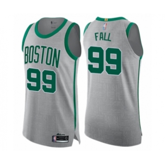 Men's Boston Celtics #99 Tacko Fall Authentic Gray Basketball Jersey - City Edition - Ujersey