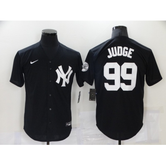 Men's New York Yankees #99 Aaron Judge Black Throwback Jersey - Ujersey