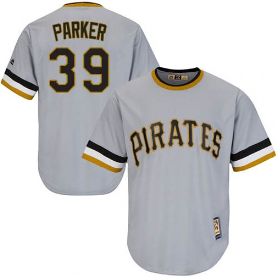 Men's Majestic Pittsburgh Pirates #39 Dave Parker Authentic Grey Cooperstown Throwback MLB Jersey