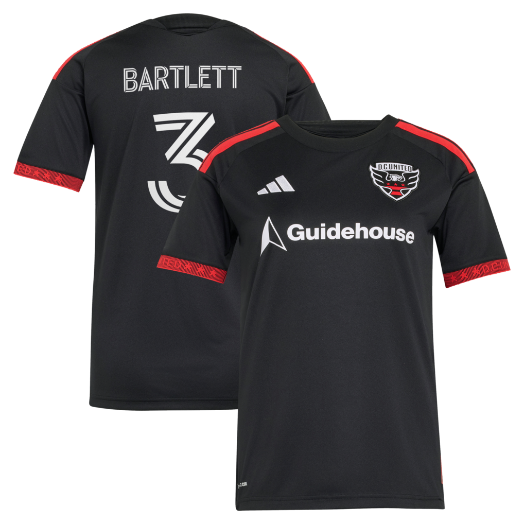 Women's D.C. United Lucas Bartlett adidas Black 2026 Black-and-Red Kit Replica Jersey - Ujersey