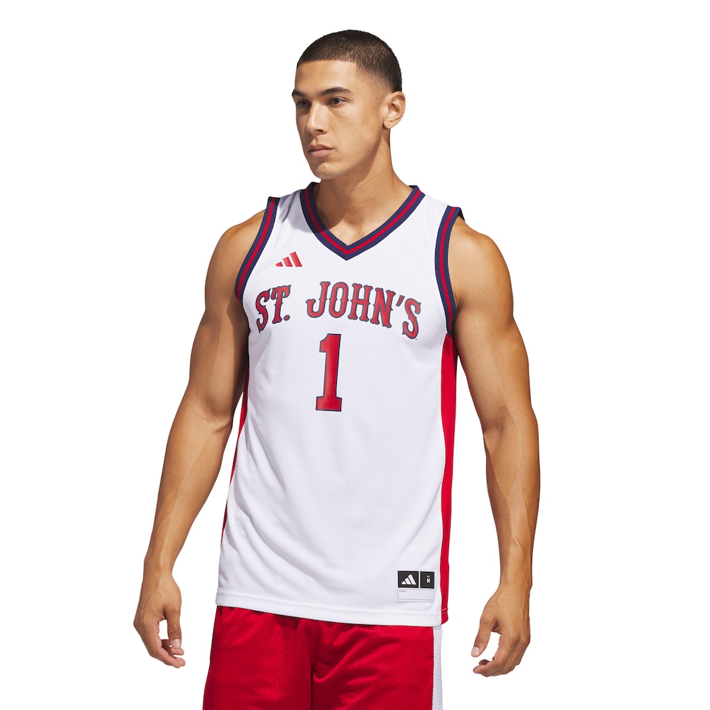 Men's adidas White St. John's Red Storm Home Replica Basketball Jersey