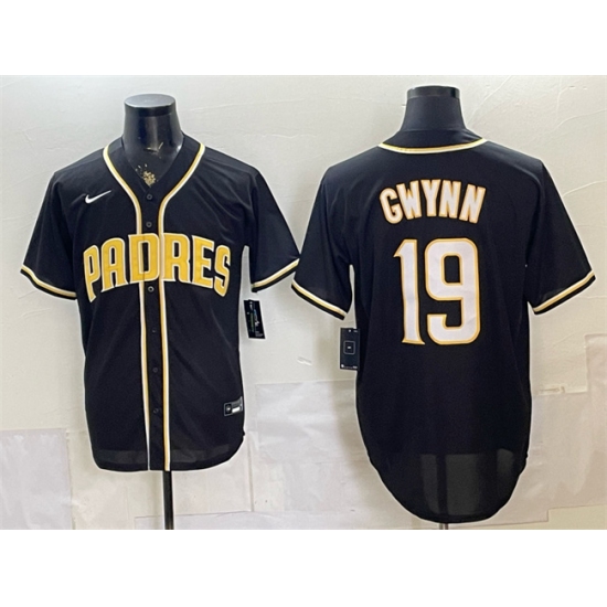Men's San Diego Padres #19 Tony Gwynn 2026 Fashion Replica Black Out Stitched Baseball Jersey - Ujersey