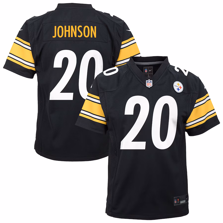 Youth Pittsburgh Steelers Kaleb Johnson Nike Black Team Game Jersey - Ujersey NHL