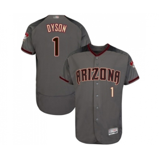 Men's Arizona Diamondbacks #1 Jarrod Dyson Grey Road Authentic Collection Flex Base Baseball Jersey - Ujersey