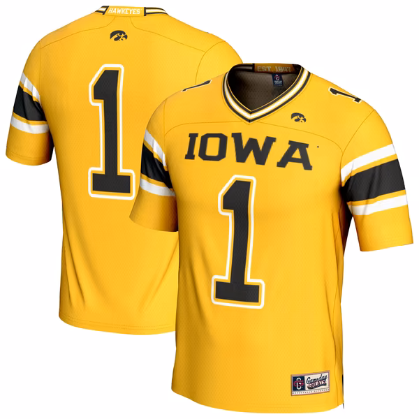 Unisex GameDay Greats Gold Iowa Hawkeyes Lightweight Collegiate Football Fashion Jersey