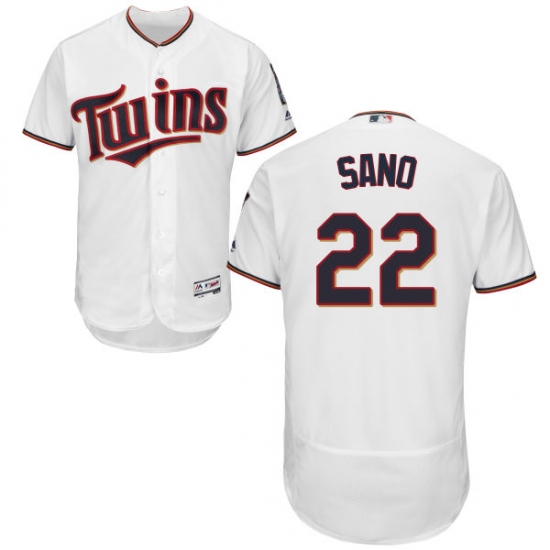 Men's Majestic Minnesota Twins #22 Miguel Sano White Home Flex Base Authentic Collection MLB Jersey - Ujersey