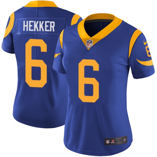 Women's Nike Los Angeles Rams #6 Johnny Hekker Elite Royal Blue Alternate NFL Jersey - Ujersey
