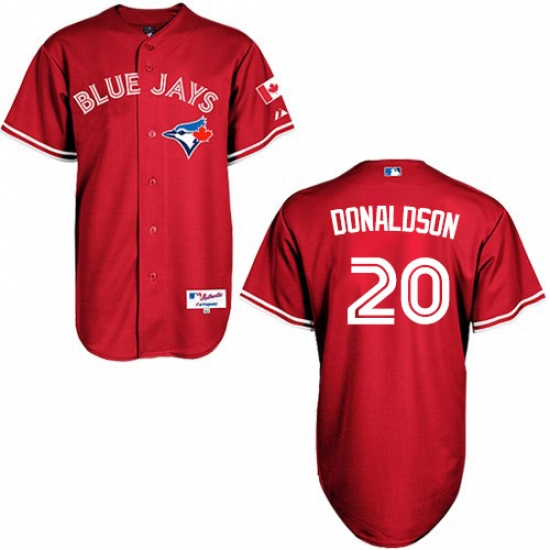 Men's Majestic Toronto Blue Jays #20 Josh Donaldson Replica Red Canada Day MLB Jersey - Ujersey