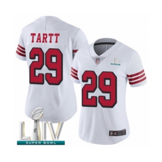 Women's San Francisco 49ers #29 Jaquiski Tartt Limited White Rush Vapor Untouchable Super Bowl LIV Bound Football Jersey - Ujersey