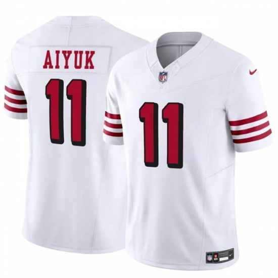 Men's San Francisco 49ers #11 Brandon Aiyuk White 2021 F.U.S.E. Vapor Limited Throwback Stitched Football Jersey - Ujersey