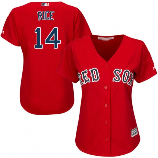 Women's Majestic Boston Red Sox #14 Jim Rice Replica Red Alternate Home MLB Jersey - Ujersey