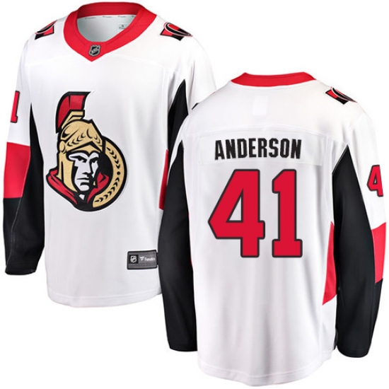 Youth Ottawa Senators #41 Craig Anderson Fanatics Branded White Away Breakaway NHL Jersey - Ujersey